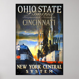 Poster Cincinnati Ohio State Limited New York Central