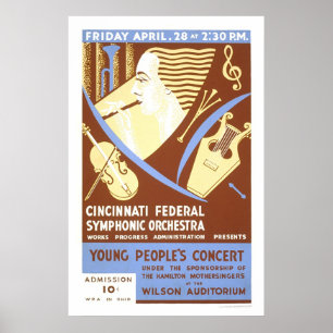 Poster Cincinnati Orchestra 1939 WPA