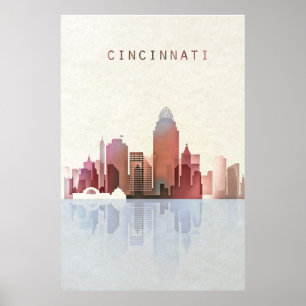 Poster Cincinnati Skyline, Cincinnati Poster, Ohio Art