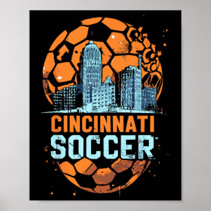 Poster Cincinnati Soccer City Skyline Cool Cincy 513