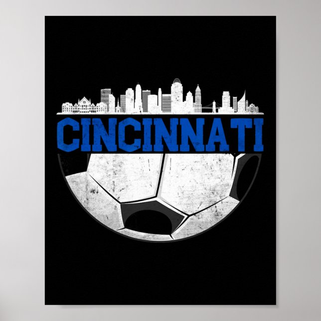 Poster Cincinnati Soccer Distressed Cincy nati  (Devant)