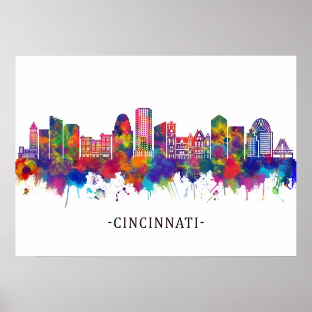 Poster Cincinnati USA Skyline (Devant)