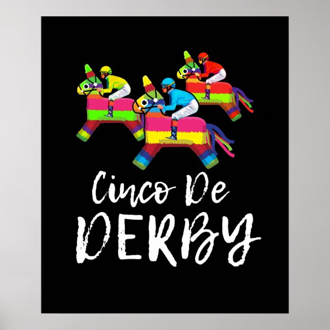 Poster Cinco De Derby Kentucky pinata Sombrero Mexique (Devant)