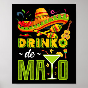 Poster Cinco De Drinko Fiesta Mexicaine Cinco De Mayo
