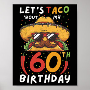 Poster Cinco De Mayo 60e Anniversaire Taco Age 60 Bi Mexi
