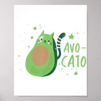 Poster Cinco De Mayo Avocado Cat Cute Avocato Meow Cadeau