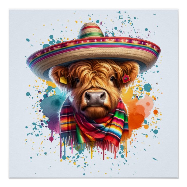 Poster Cinco de Mayo Cow (Devant)