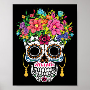 Poster Cinco De Mayo Crâne à sucre Dia De Los Muertos Jou