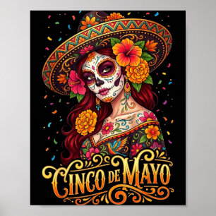 Poster Cinco De Mayo Femmes Mexicaines Fiesta 5 De Mayo F
