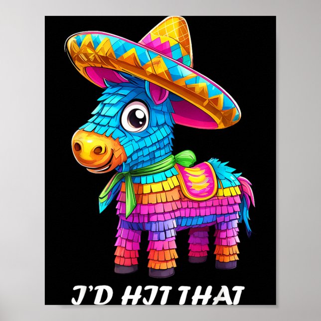 Poster Cinco de mayo funny ideas hit that pinata men wome (Devant)