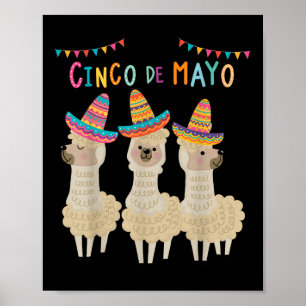 Poster Cinco De Mayo Llama Fiesta Vibe