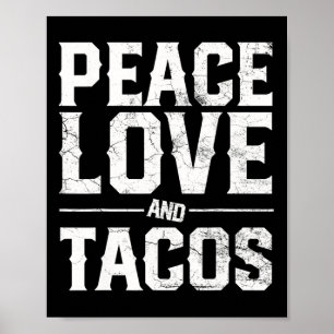 Poster Cinco De Mayo Peace Love And Tacos Hommes Femmes M