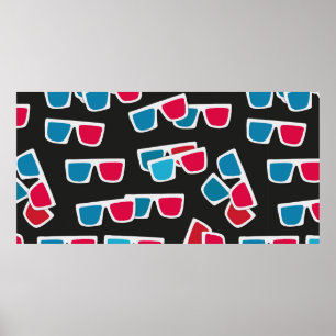 Poster Cinéma, lunettes 3d motif, sans soudure.