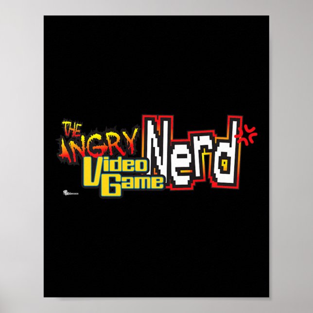 Poster Cinéma Vidéo en colère Jeu Logo Nerd Premium (Devant)
