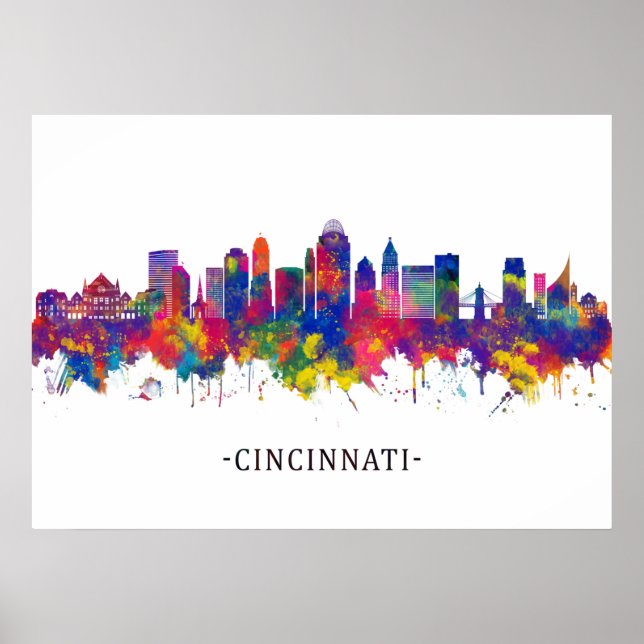 Poster Cinnati Ohio Skyline (Devant)