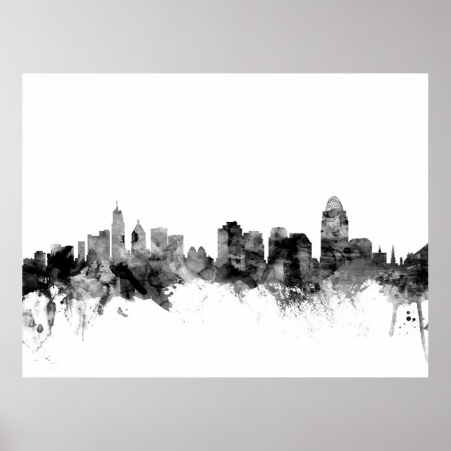 Poster Cinnati Ohio Skyline (Devant)