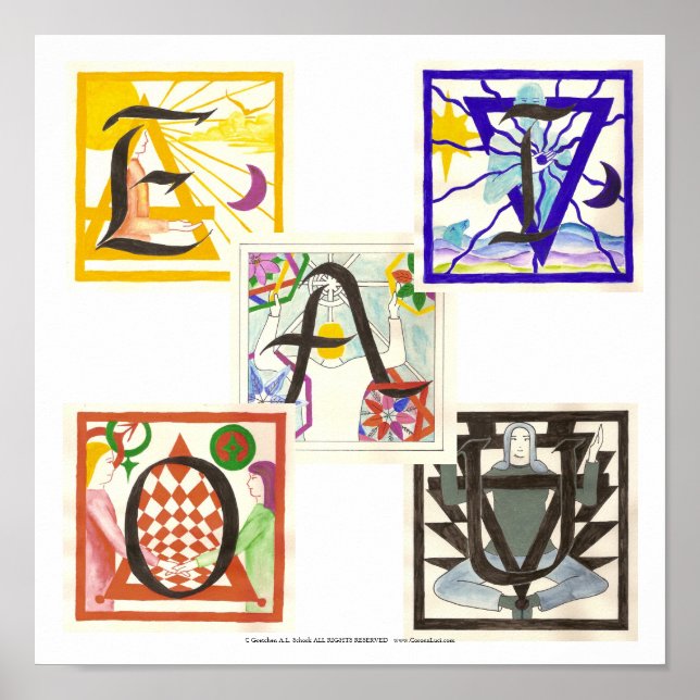 Poster Cinq éléments et des vowels (Devant)