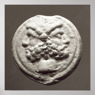 Poster Cinq pièces de monnaie dépeignant Janus, Jupiter