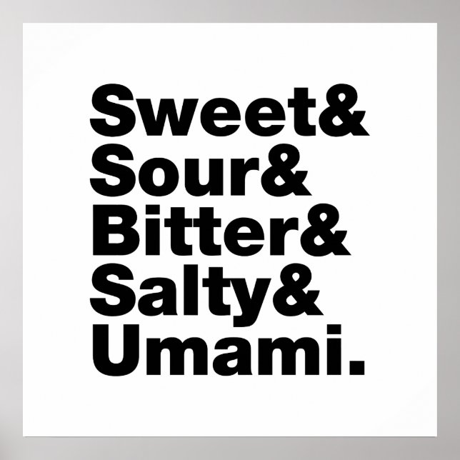 Poster Cinq saveurs de base (Devant)