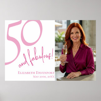 Poster Cinquante ans et Fabuleux Photo 50e Anniversaire 