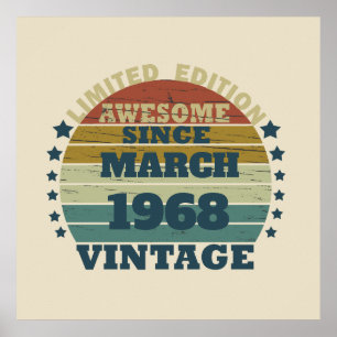 Poster Cinquante-cinq personnalisé vintage 55e anniversai