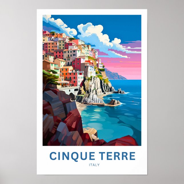 Poster Cinque Terre Italie Imprimer voyage (Devant)