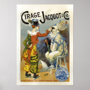 Poster Cirage Jacquot Clowns Français Publicité Vintage