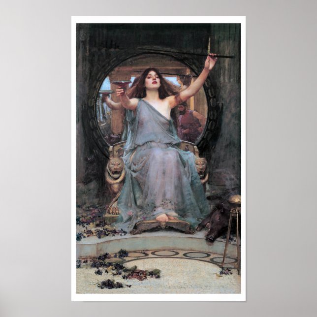 Poster Circe Offering the Cup to Odysseus, Waterhouse (Devant)
