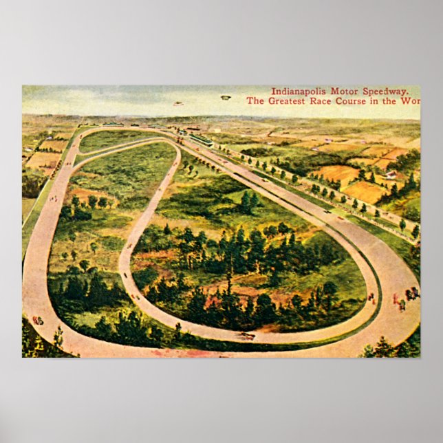 Poster Circuit automobile, Indiana plus ancienne piste de (Devant)