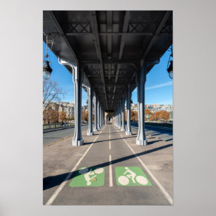 Poster Circuit sur le pont Bir-Hakeim - Paris, France