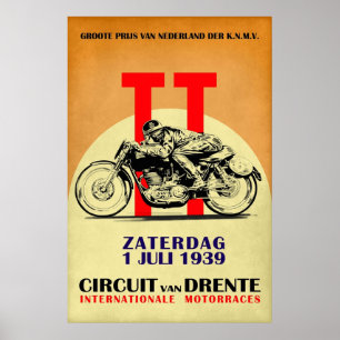 Poster Circuit Van Drente Vintage Motorcycle Racing