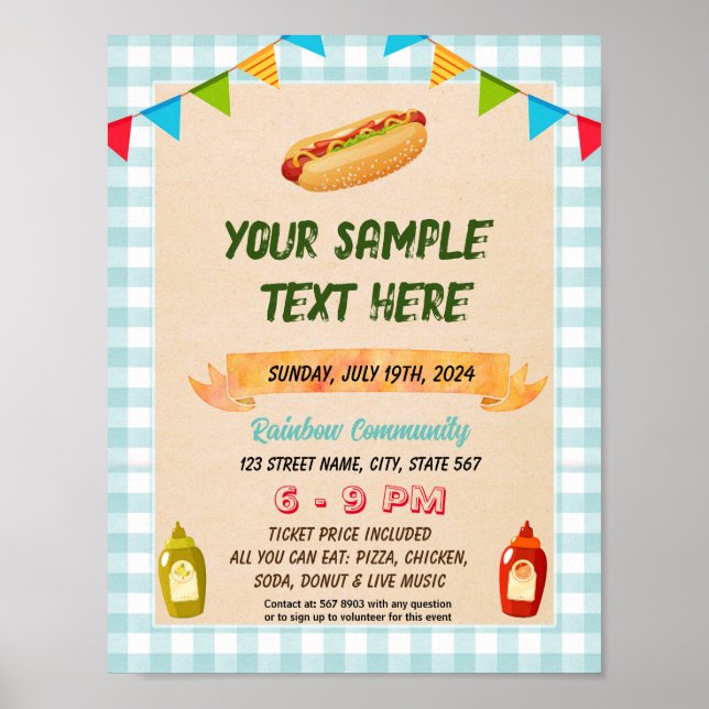 Poster Circulaire d'informations sur le thème de l'Hotdog (Devant)