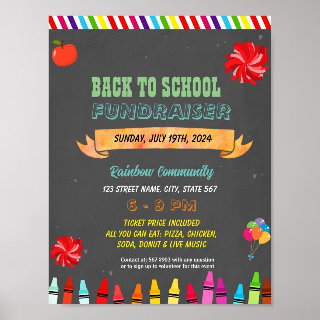 Poster Circulaire Editable School Spirit (Devant)