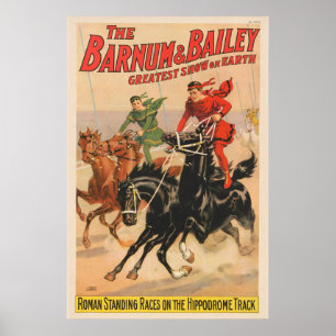 Poster Cirque Avec Des Hommes À Cheval.