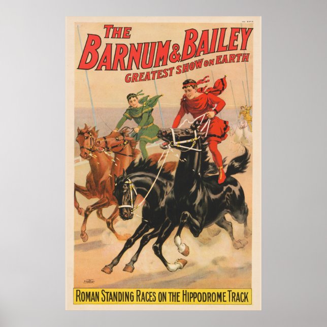 Poster Cirque Avec Des Hommes À Cheval. (Devant)