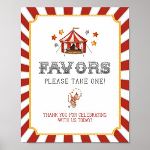 Poster cirque carnaval faveurs fête