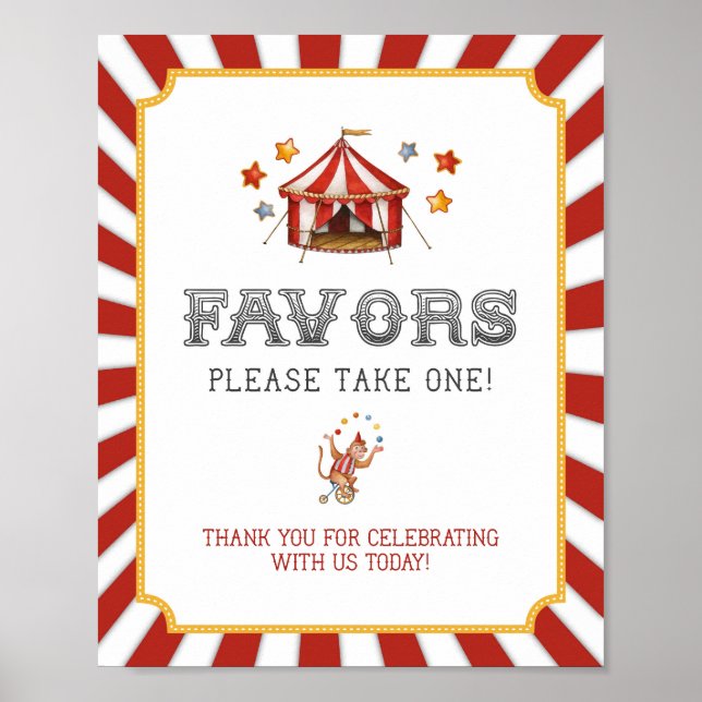 Poster cirque carnaval faveurs fête (Devant)