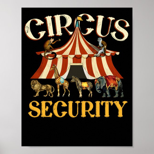 Poster Cirque Personnel Partie Sécurité Vintage (Devant)