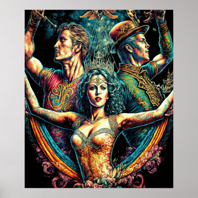 Poster Cirque Trapeze Artistes Interprète Cirque Vaudevil (Devant)