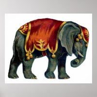 cirque vintage exécutant cirque d'éléphants, poste