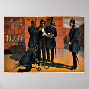 Poster Cirque vintage : Houdini et le Cirque, 1908