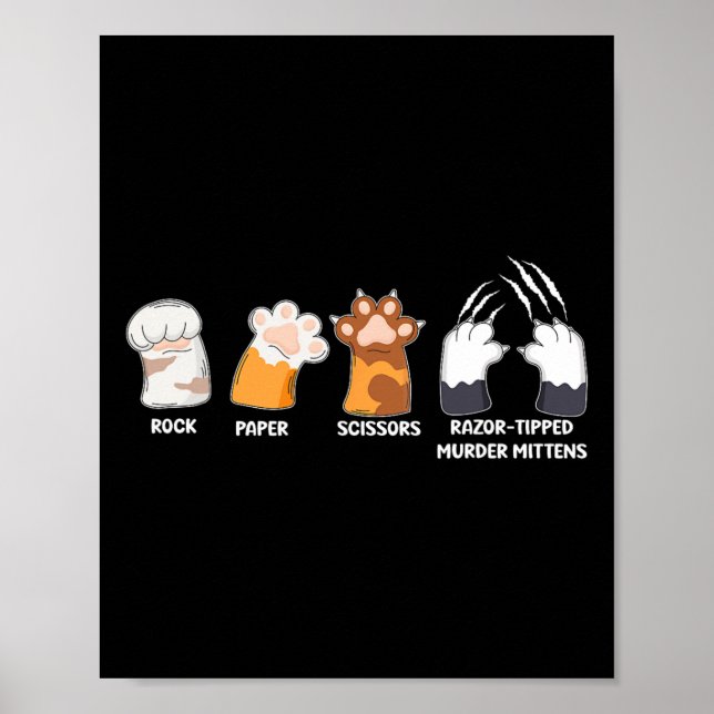 Poster Ciseaux de papier roche Razor Tibet Meurtre Mitten (Devant)