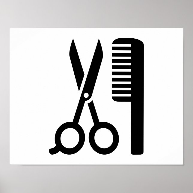 Poster Ciseaux de peigne du coiffeur (Devant)