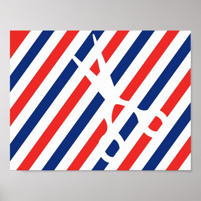 Poster Ciseaux en barbier (Devant)