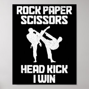 Poster Ciseaux en papier de rock Arts Martiaux Taekwondo 