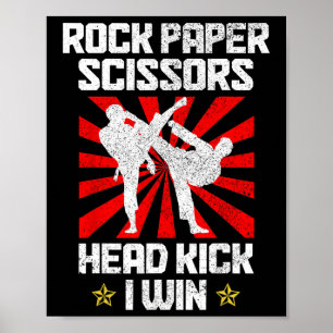 Poster Ciseaux en papier de rock Arts Martiaux Taekwondo 