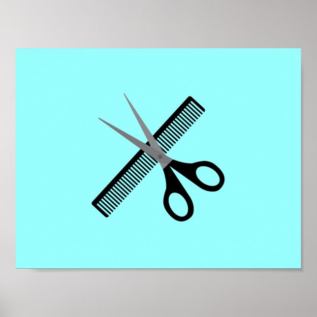 Poster ciseaux et peigne (Devant)