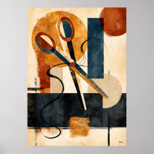 Poster Ciseaux géométriques japonais Hasami Thread Rhythm