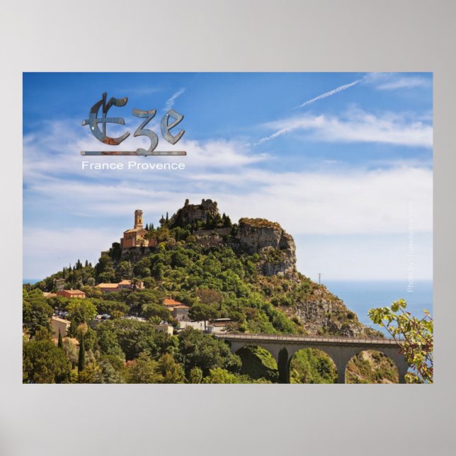 Poster citadelle médiévale Eze, Provence, France (Devant)