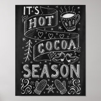 Poster Citation à la main de la saison chaude de cacao